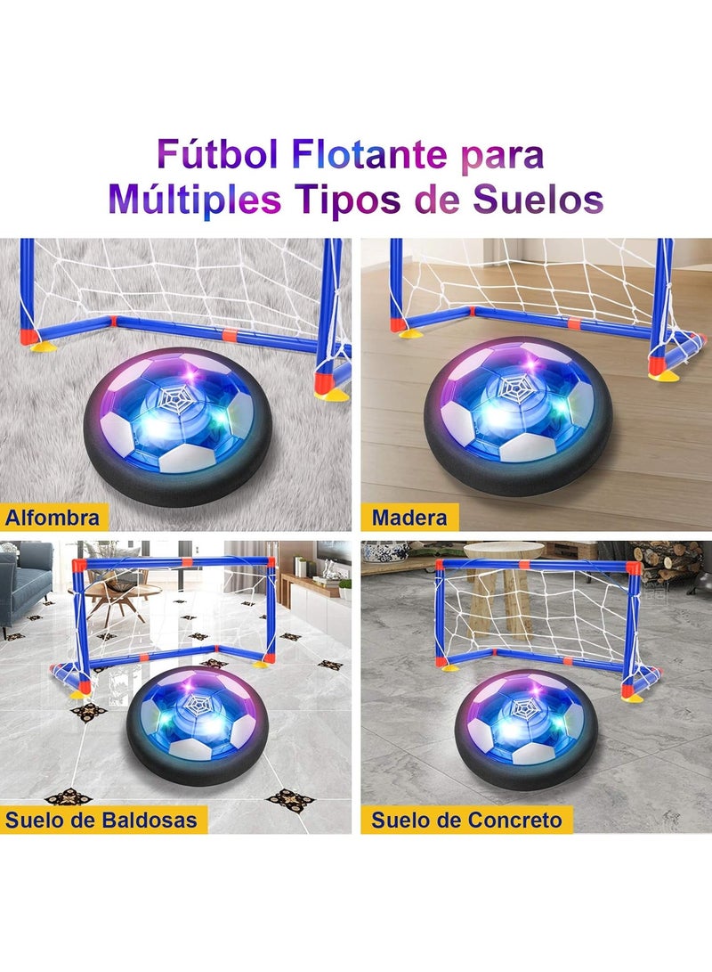 كرة القدم العائمة مع أضواء LED كرة هوائية مع حواف فوم للداخل والخارج هدية للأولاد والبنات لعبة كرة القدم الهوائية للأطفال في الداخل والخارج - Image 3