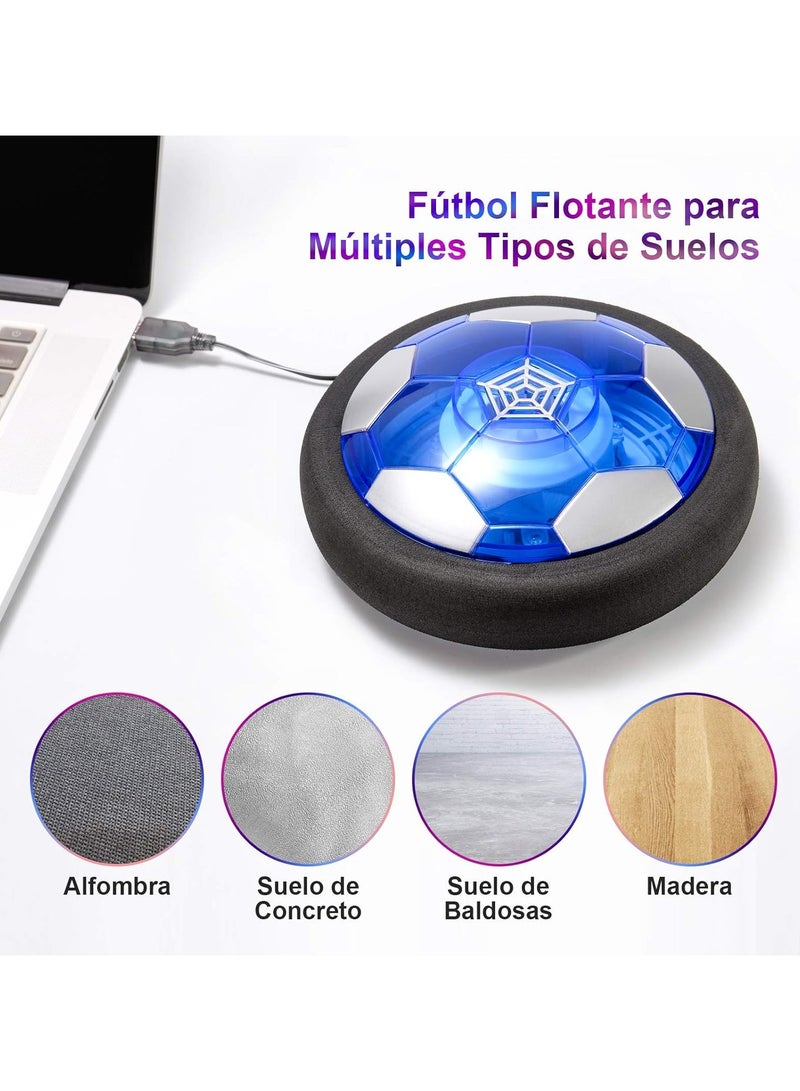 كرة القدم العائمة مع أضواء LED كرة هوائية مع حواف فوم للداخل والخارج هدية للأولاد والبنات لعبة كرة القدم الهوائية للأطفال في الداخل والخارج - Image 5
