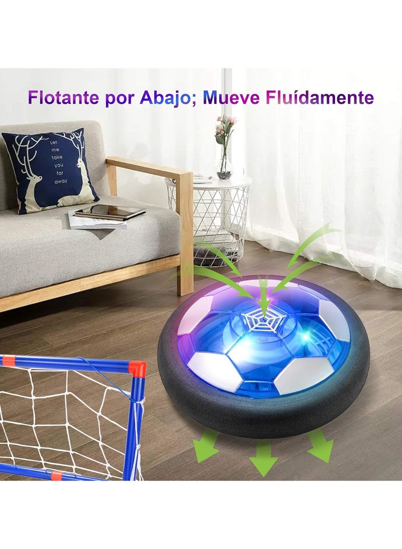 كرة القدم العائمة مع أضواء LED كرة هوائية مع حواف فوم للداخل والخارج هدية للأولاد والبنات لعبة كرة القدم الهوائية للأطفال في الداخل والخارج - Image 4