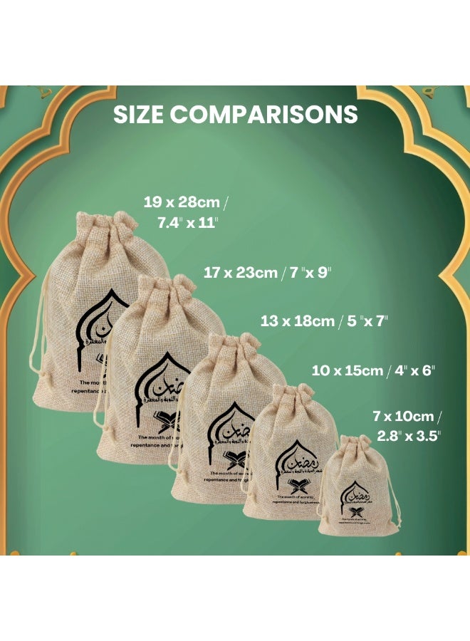 PRINTSHOP4ME Ramadan Mubarak Gift Bags 12Pcs Set Of 12 Party Burlap Bags,Favor Bags,Goodie Bags For Ramadan Mubarak Celebrations And Islamic Events - Image 3