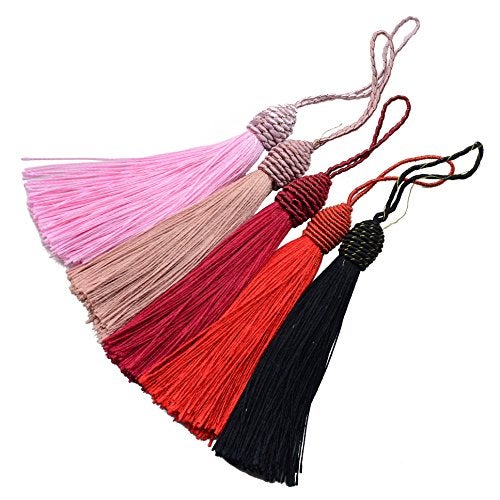 Makhry 20pcs 15.5cm/6 Inch Tassel Silky Floss Bookmark Tassels with 2Inch Cord Loop Mixed Color Tassels for Crafts Bookmarks Jewelry Making Souvenir DIY Craft Accessory - Image 4