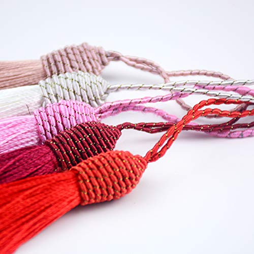 Makhry 20pcs 15.5cm/6 Inch Tassel Silky Floss Bookmark Tassels with 2Inch Cord Loop Mixed Color Tassels for Crafts Bookmarks Jewelry Making Souvenir DIY Craft Accessory - Image 3