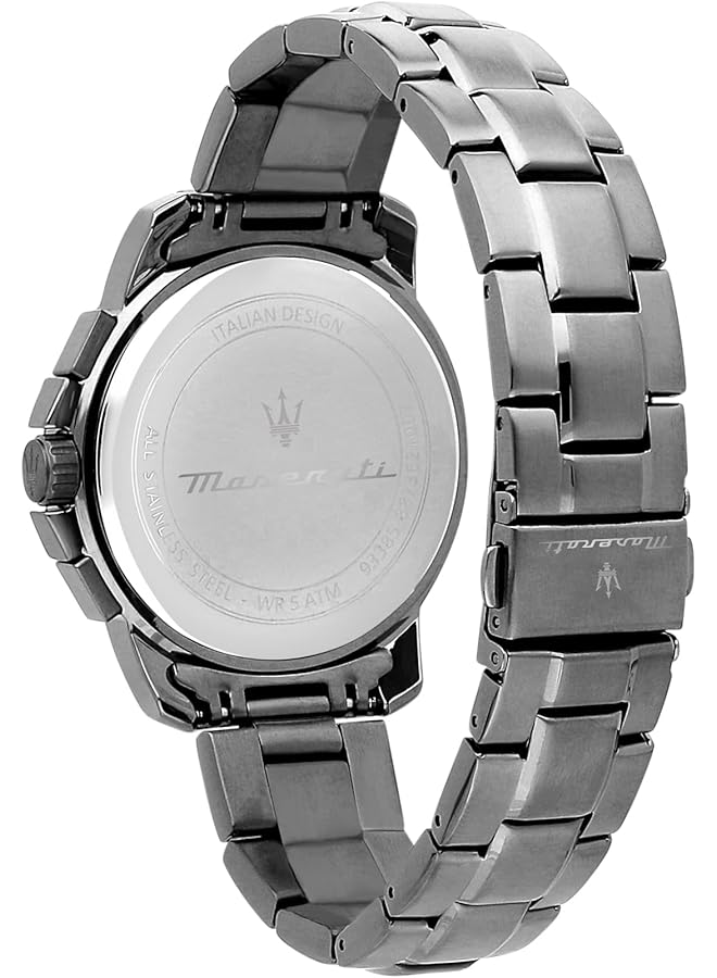 مازيراتي ساعة رجالية R8873621007 Successo بشاشة تناظرية كوارتز رمادية كرونوغراف سوداء حركة كوارتز - Image 3