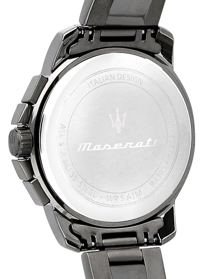 مازيراتي ساعة رجالية R8873621007 Successo بشاشة تناظرية كوارتز رمادية كرونوغراف سوداء حركة كوارتز - Image 5