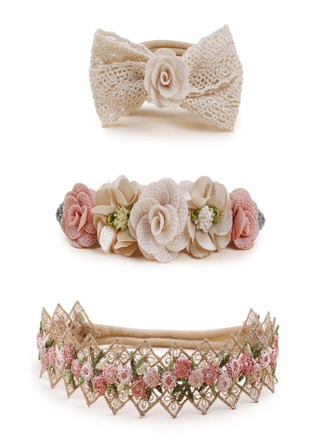 BFNAAgirl New Model Baby Girl Nylon Headbands Nylon Flower Elastic Hairbands 3pcs Hair Accessories Gift for Newborn Infant Toddlers (BF-Z38) - Image 1