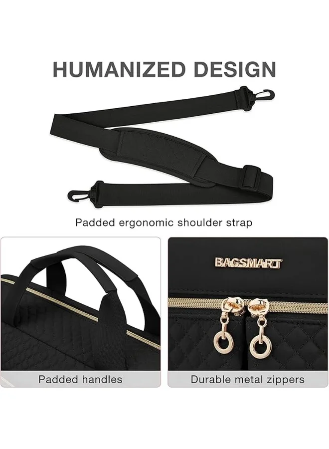 باج سمارت BAGSMART Black Bonchemin 15.6 Inch Large Laptop Case for Women