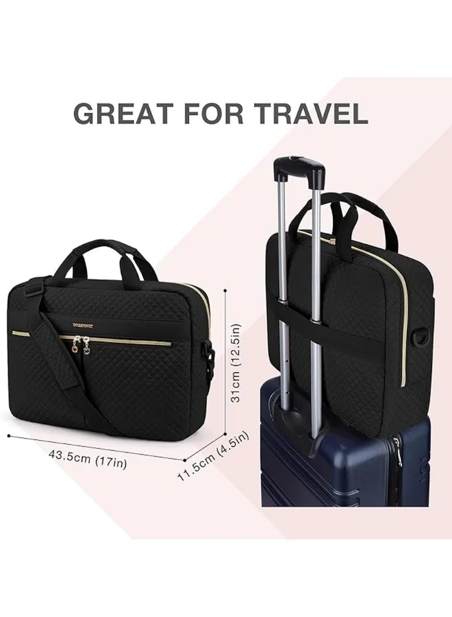 باج سمارت BAGSMART Black Bonchemin 15.6 Inch Large Laptop Case for Women