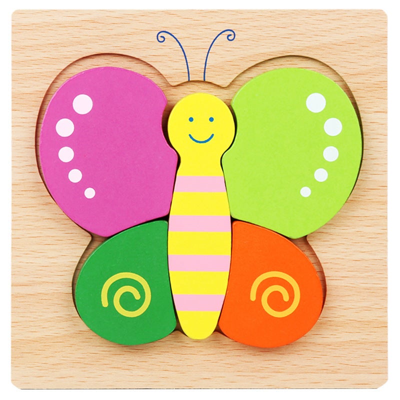 Popular Wooden 3D Wooden Board Kidsren'S Matching Puzzle Toddler Enlightenment Building Blocks Educational Toys - Image 1