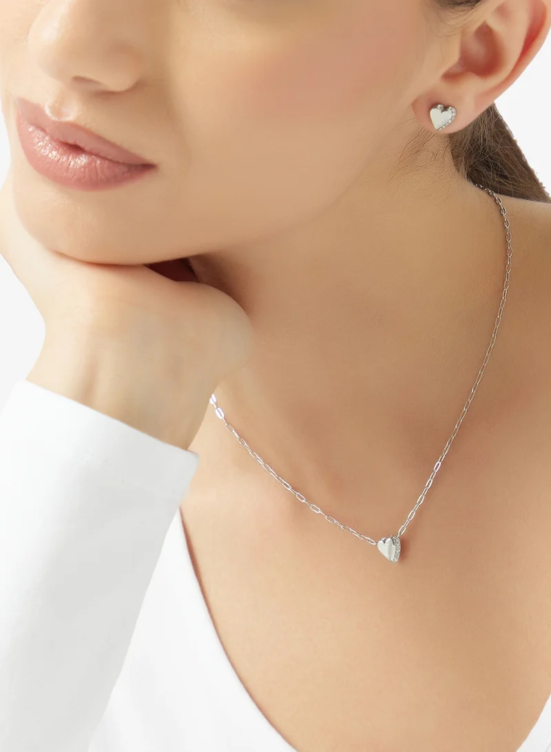 GUESS  Heart Necklace And  Studs for Women | Best Price UAE