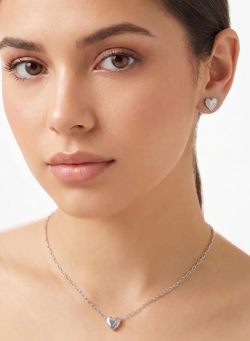 GUESS  Heart Necklace And  Studs for Women | Best Price UAE