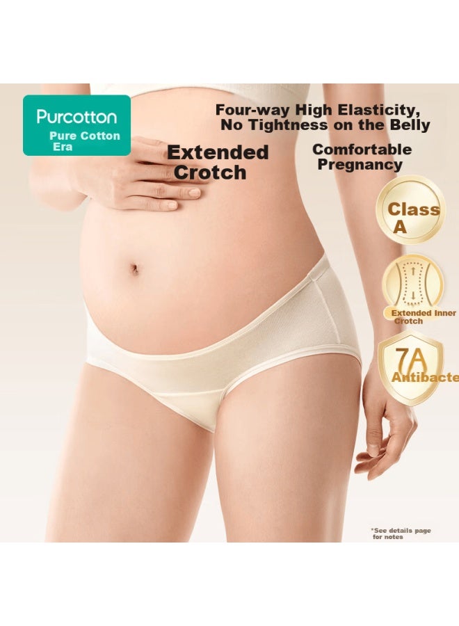 Purcotton Maternity Cotton Antibacterial Low-waist Full Pregnancy Support Panties Triangle Underwear 3-pack Purple+pink+white Xxl - Image 1