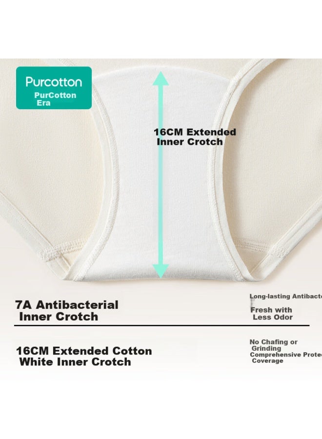 Purcotton Maternity Cotton Antibacterial Low-waist Full Pregnancy Support Panties Triangle Underwear 3-pack Purple+pink+white Xxl - Image 3