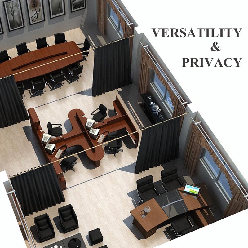 NICETOWN Closet Door Curtain, Room Dividers Panel Screens Partitions, Wide Width Grommet Top Modern Privacy Heavy Room Divider, Commercial Room Dividers (1 PCs, 8ft Tall x 15ft Wide, Black) - Image 5