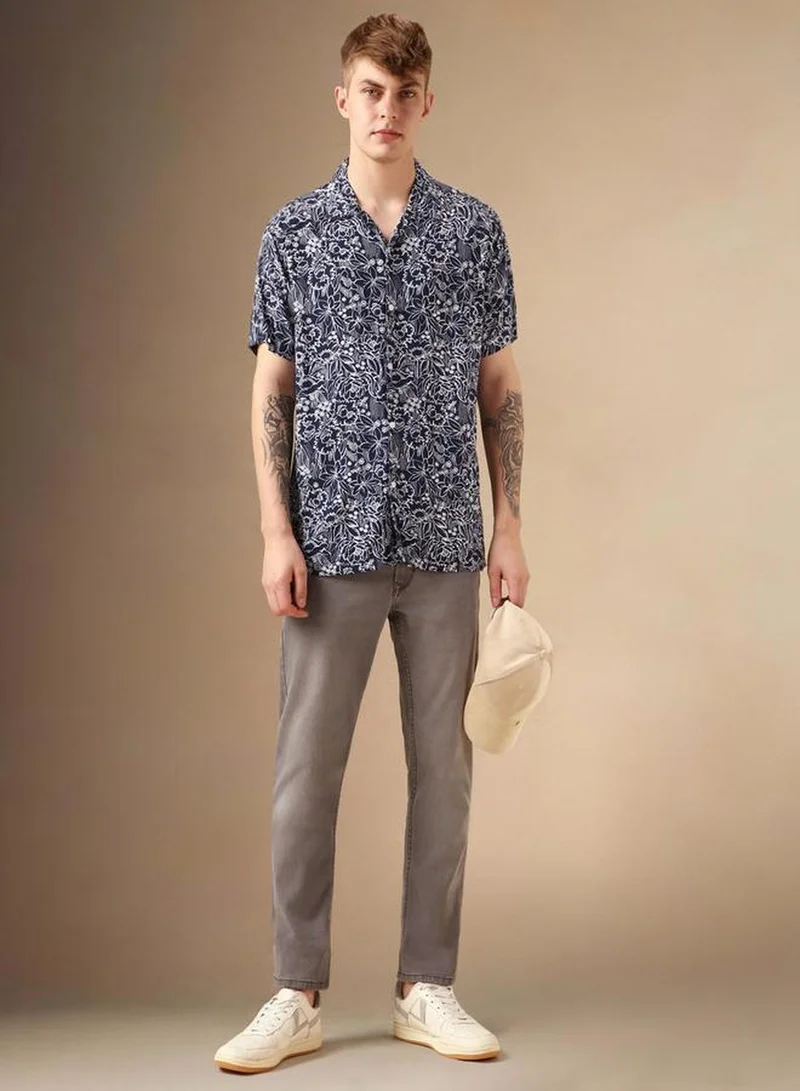 Dennis Lingo Men's Multicoloured Rayon Printed Button Down Relaxed Fit Shirt