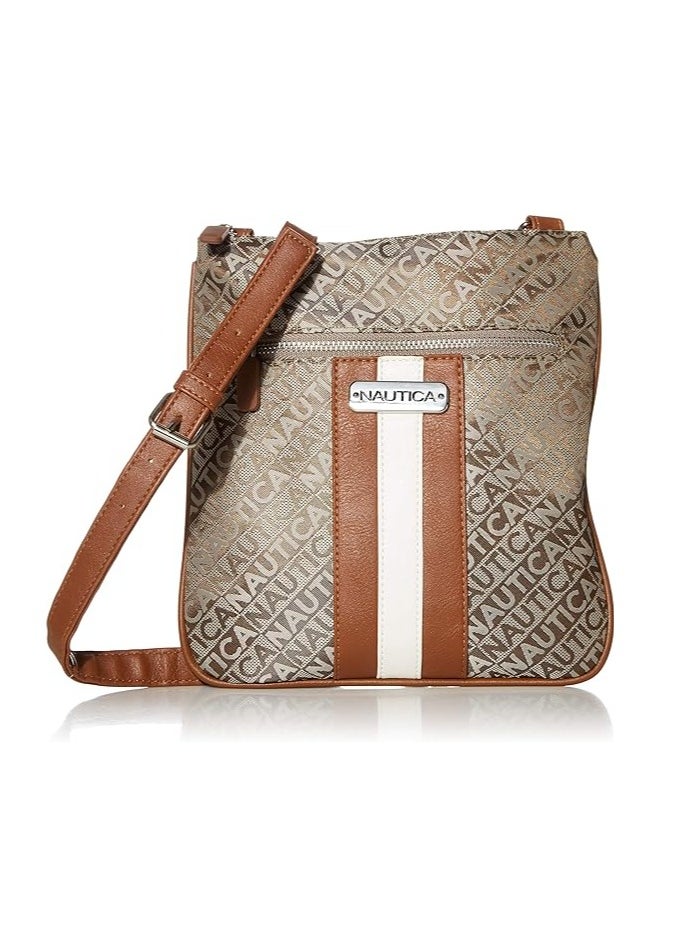 NAUTICA womens Lakeside Signature Jaquard North South Crossbody Bag Cross Body (pack of 1)  - Image 1