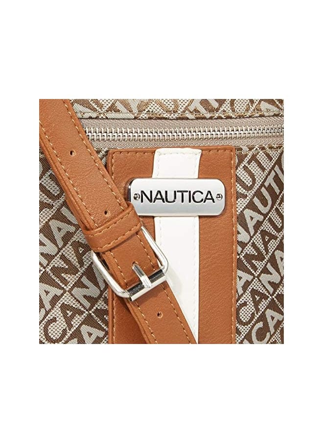 NAUTICA womens Lakeside Signature Jaquard North South Crossbody Bag Cross Body (pack of 1)  - Image 3