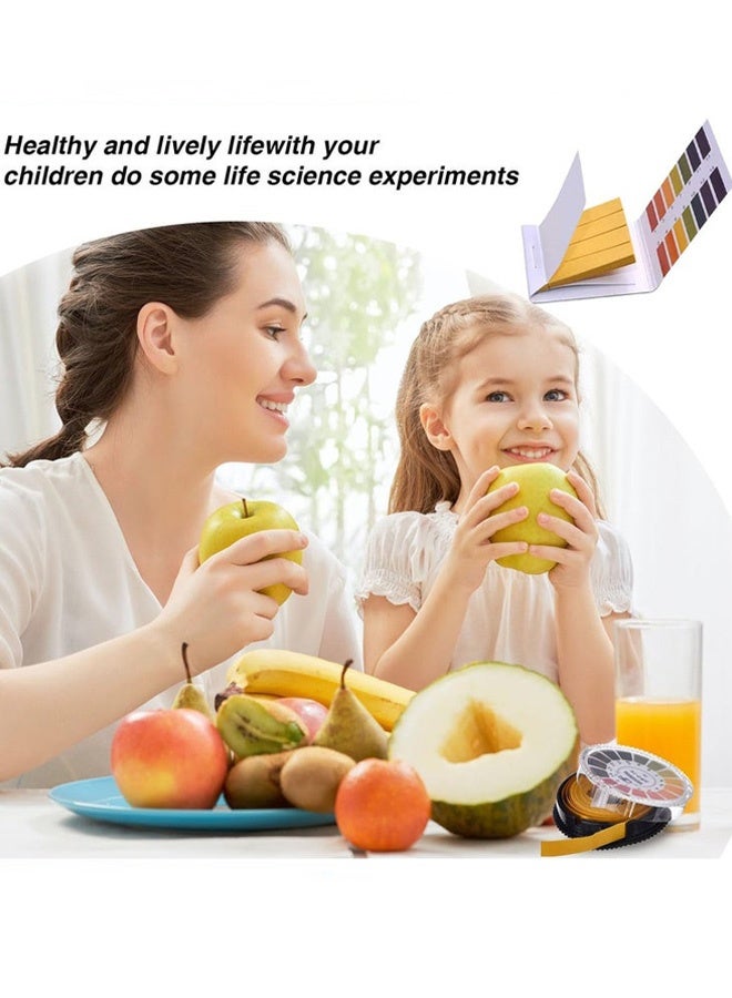 5 عبوات من شرائط اختبار الأس الهيدروجيني 400 شريط شرائط اختبار ورق عصير الليمون الاحترافية الشاملة نطاق كامل الأس الهيدروجيني 1-14 اختبار الماء واللعاب والصابون والبول والسوائل الغذائية والتربة والتجارب الكيميائية - Image 4