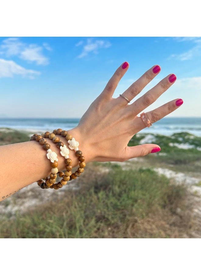 Fahlo Sea Turtle Tracking Bracelet, Elastic, supports the Sea Turtle Conservancy, one size fits most for Men and Women, one size, Stone, no gemstone - Image 2