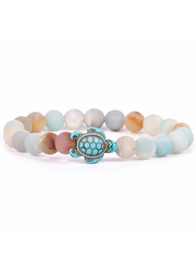 Fahlo Sea Turtle Tracking Bracelet, Elastic, supports the Sea Turtle Conservancy, one size fits most for Men and Women, one size, Stone, no gemstone - Image 1