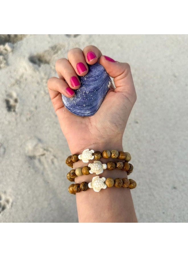 Fahlo Sea Turtle Tracking Bracelet, Elastic, supports the Sea Turtle Conservancy, one size fits most for Men and Women, one size, Stone, no gemstone - Image 4