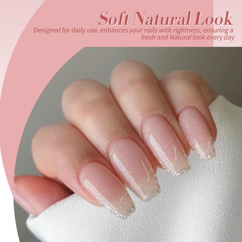 Born Pretty Jelly Gel Nail Polish, Sheer Gel Nail Polish, Milky Pink Nude Crystal Transparent Gel Polish Gel Manicure DIY Salon Nail Art Gifts Women Girls 7ML 6PCS - Image 3