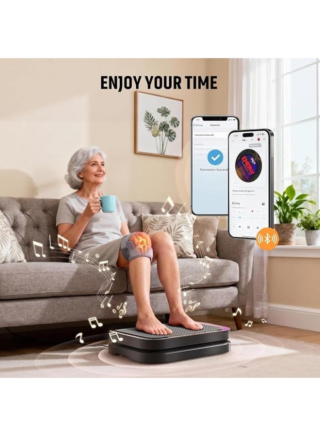 EVO Vibration Plate Exercise Machine for Lymphatic Flow & Muscle Recovery, Full Body Workout Vibrating Platform, Shake Board with Bluetooth & LED Modes, 200kg Capacity & 200 Levels for Home Use - Image 3