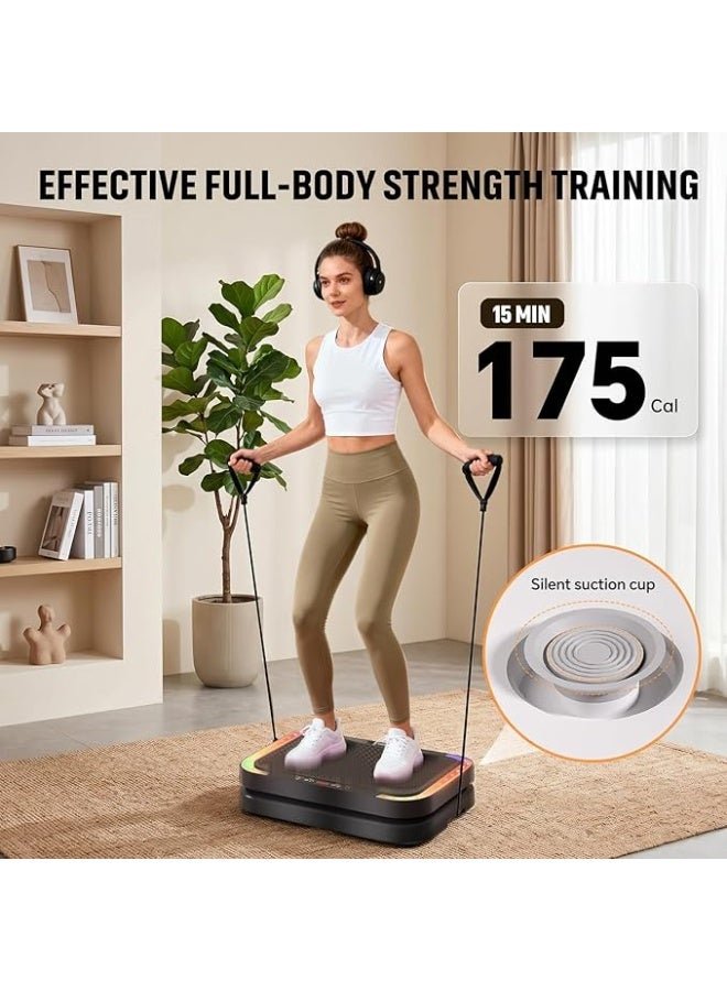 EVO Vibration Plate Exercise Machine for Lymphatic Flow & Muscle Recovery, Full Body Workout Vibrating Platform, Shake Board with Bluetooth & LED Modes, 200kg Capacity & 200 Levels for Home Use - Image 5