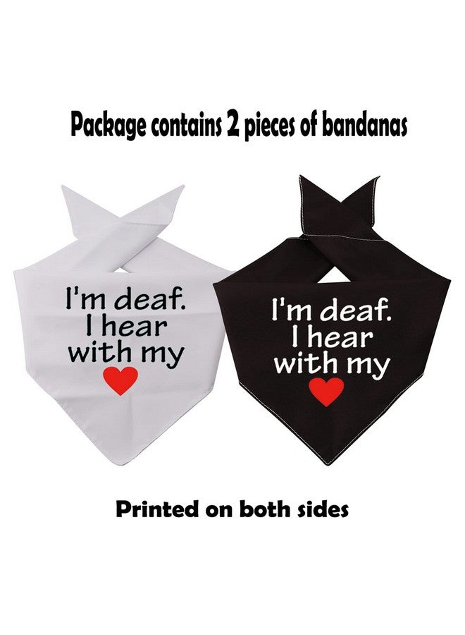 2 Pack I Am Deaf I Hear with My Heart Dog Bandana Bandana Handkerchief Scarf Tie On Special Needs Dog (Deaf Hear with My Heart) - Image 2
