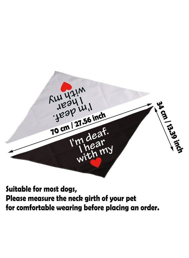2 Pack I Am Deaf I Hear with My Heart Dog Bandana Bandana Handkerchief Scarf Tie On Special Needs Dog (Deaf Hear with My Heart) - Image 3