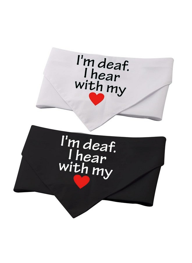 2 Pack I Am Deaf I Hear with My Heart Dog Bandana Bandana Handkerchief Scarf Tie On Special Needs Dog (Deaf Hear with My Heart) - Image 4
