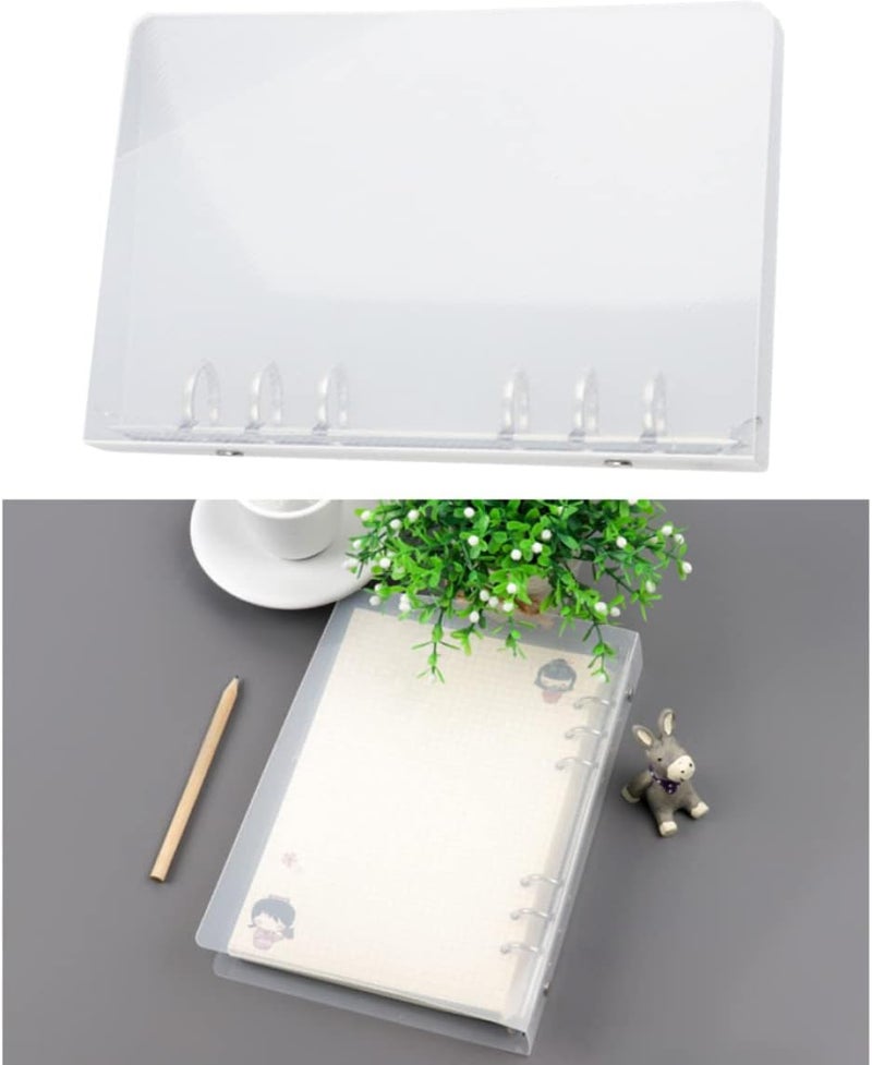 Clear 9 Ring Binder Transparent Oblique Pattern Binder Folder Plastic Folder Hole Punched for Letter Size Paper B5 - Image 2