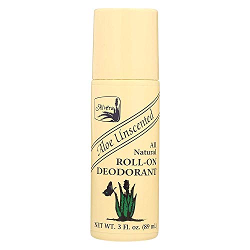 Alvera All Natural Roll-On Deodorant, Aloe Unscented, 3 oz, Pack of 3 - Image 1