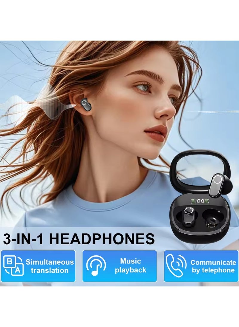 JBLTM - M86 Instant Translation Earphones,Real Time TWS Language Translate Earbuds Transparent Flip Cover Headphones,Music Bluetooth Over-Ear  for Travel Business Learning （Purple） - Image 1