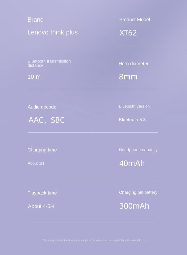 Lenevo XT62 Bluetooth 5.3 Wireless Touch Lenovo Earbuds Low Latency HiFi Sports Headphones with Mic HD Call - Image 3