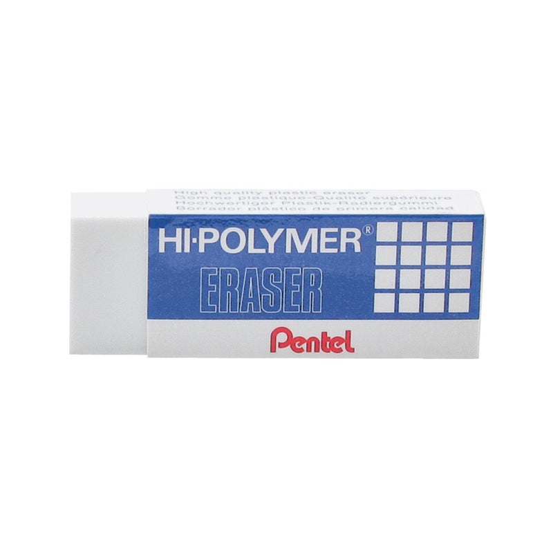 Pentel Super Hi-Polymer Eraser, Large, Nonabrasive, White (PENZEH10) - Image 1