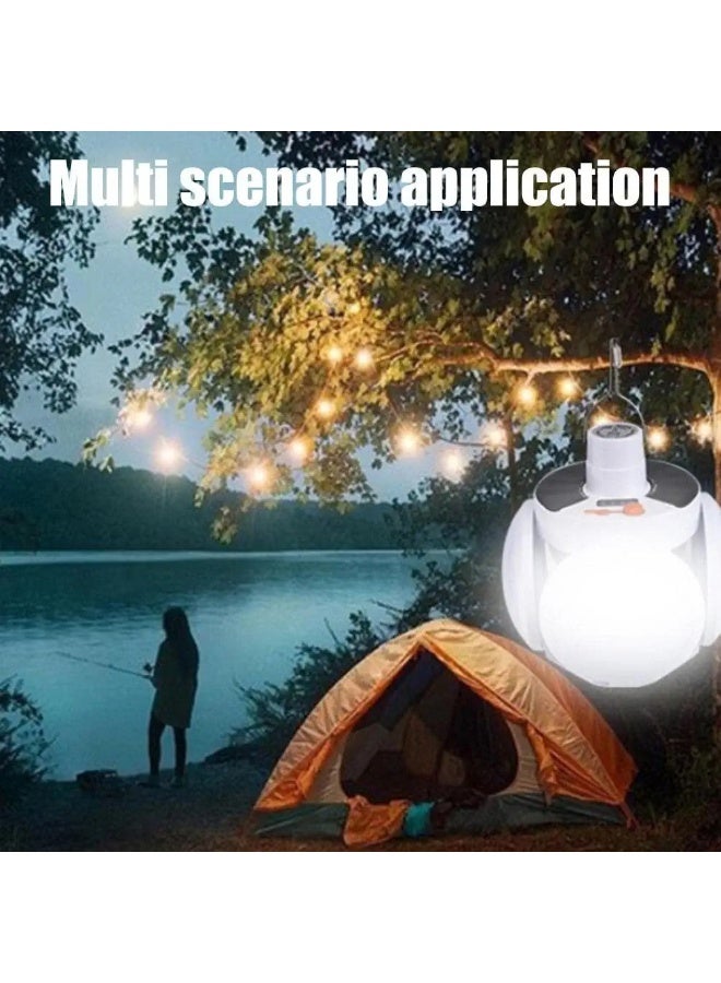 Portable USB Rechargeable LED Solar Football Lamp – Foldable Outdoor Hanging Lantern for Camping & Emergency Charging - Image 2