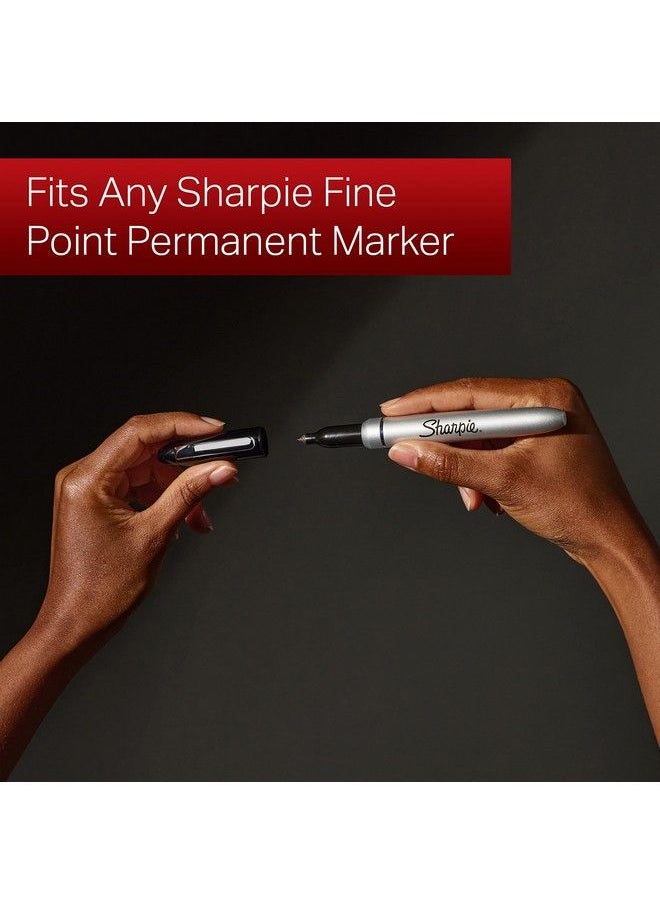 Sharpie Permanent Markers With Stainless Steel Marker Case Fine Point Black 6 Count  - Image 4