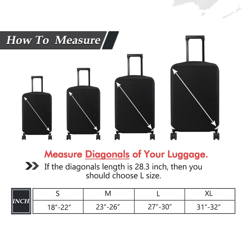 HYPER VENTURE Washable Luggage Cover - Fashion Suitcase Protector Fits 23-26 Inch Luggage (Black, M) - Image 5
