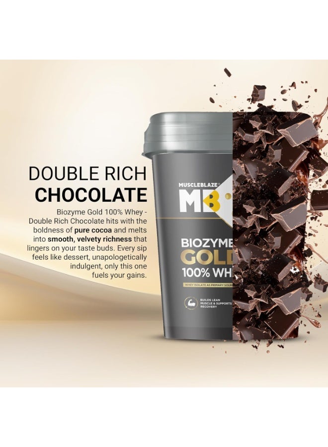 مسل بلايز مسحوق بروتين مصل اللبن MuscleBlaze Biozyme Gold (نقي بنسبة 100%)، بنكهة الشوكولاتة الغنية (4 كجم / 8.8 رطل) | 26 جم بروتين لكل مكيال | بروتين مصل اللبن المعزول (Whey Isolate) كمصدر أساسي للبروتين - Image 4