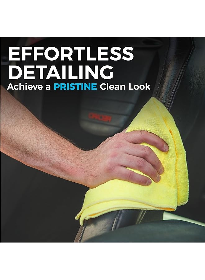 إيروريكس مناشف تنظيف متعددة الأغراض من الألياف الدقيقة عالية الامتصاص بدرجة تجارية خالية من الوبر وخالية من الخطوط للمطابخ والحمامات والمكاتب 300 جرام لكل متر مربع 12 بوصة × 12 بوصة، عبوة من 12 قطعة باللون الرمادي - Image 5