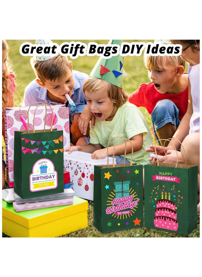 MARKQ [24 Bags] Kraft Paper bags with handles, 22 x 16 x 8 cm Dark Green Gift bags for Birthday Party Favors, Weddings, Restaurant takeouts, Christmas  - Image 4