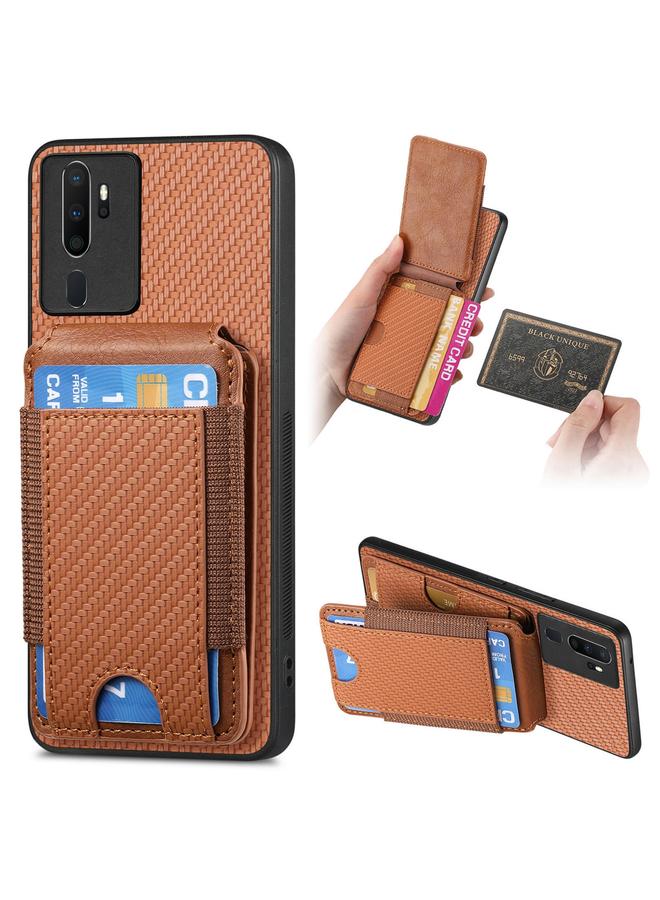 S-TOP Case For OPPO A5 Carbon Fiber Vertical Flip Wallet Stand Phone Case - Image 1