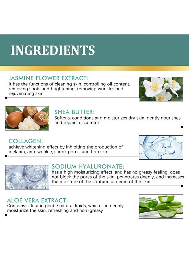EELHOE Jasmine Paste, Lighten Dark Circles Eye Cream - Anti-aging eye cream that gently moisturizes and repairs fine lines around the eyes, tightens eye bags 100ml - Image 2