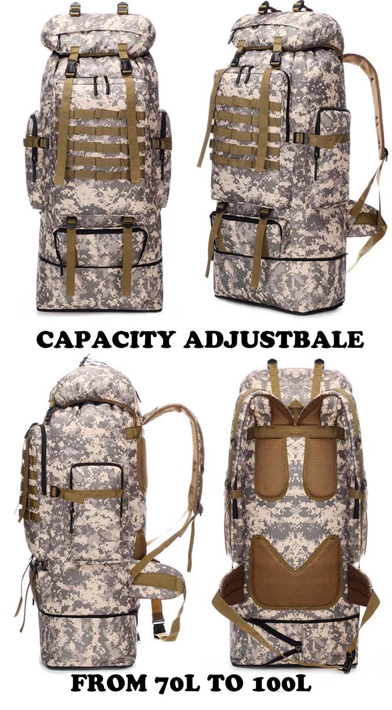 Waterproof Camping Hiking Backpack 70L 100L Molle Rucksack for Men Large Daypack For Travelling - Image 2