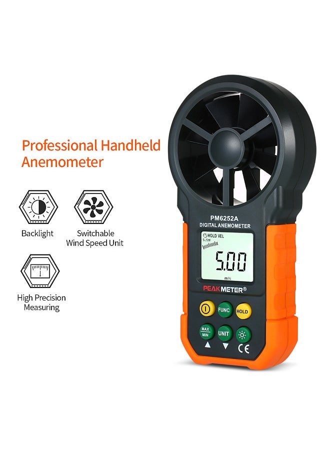 Handheld Anemometer Portable Wind Speed Meter CFM Meter Wind Gauges Air Flow Thermometer with LCD Backlight for Weather Data Collection Outdoors Sailing Surfing Fishing