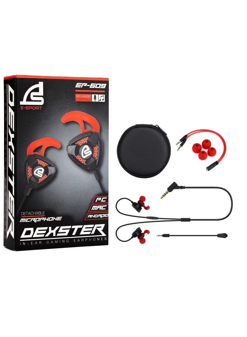 سيجنو سماعات أذن رياضية DEXSTER EP-609 مقاس 3.5 مم مزودة بمنفذ AUX وميكروفون سلكي  - Image 2