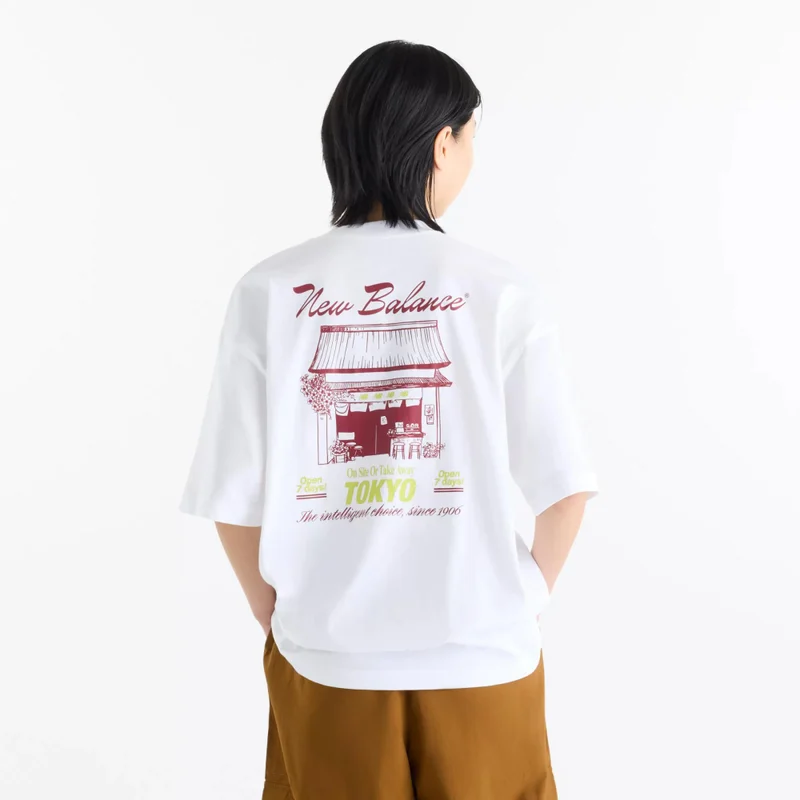 New Balance White Women's Grab a Bite Tokyo Oversized T-Shirt for Women | Best Price UAE