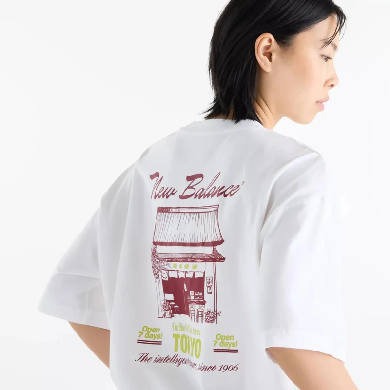New Balance White Women's Grab a Bite Tokyo Oversized T-Shirt for Women | Best Price UAE