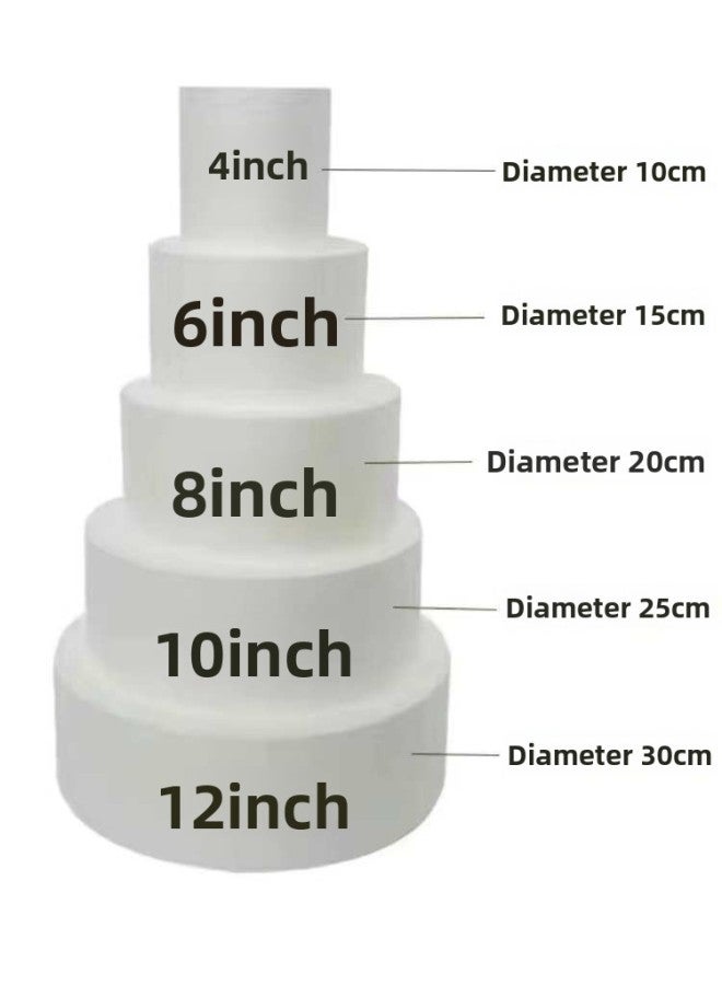 Foam Cake Model Candy Decorating Practice Mold Foam Cake Embryo Round 4-12 Inch Net Red