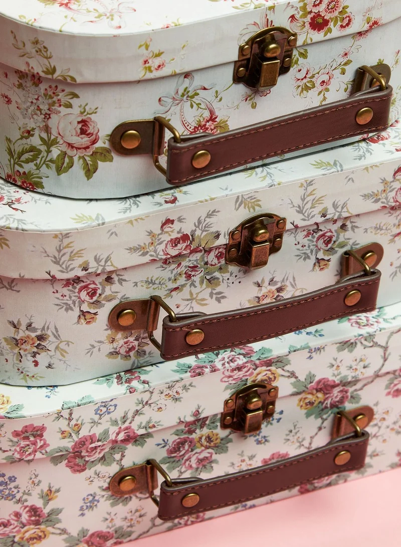 Sass & Belle Set Of 3 Wild Rose Suitcases